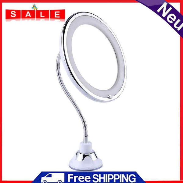 Desktop Suction Cup Mirror 5X 10X Magnifying Make Up LED Fogless Mirror
