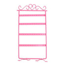 Earrings Necklace Ear Studs Jewelry Display Rack Metal Stand Holder(Pink)