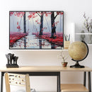Red woods 50x40cm Oil Paint By Numbers Picture Painting