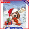 Christmas Puppy Oil Paint By Numbers Kits Canvas Drawing DIY Coloring Pictures