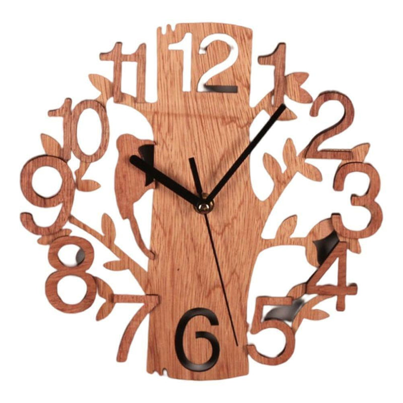 Wall Clock Tree-Shape Silent Non-Ticking Clock  Office Living Room Bedroom Decor