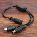2.1x5.5mm 1 Female to 2 Male DC Power Splitter Plug Cable for CCTV Camera Newly