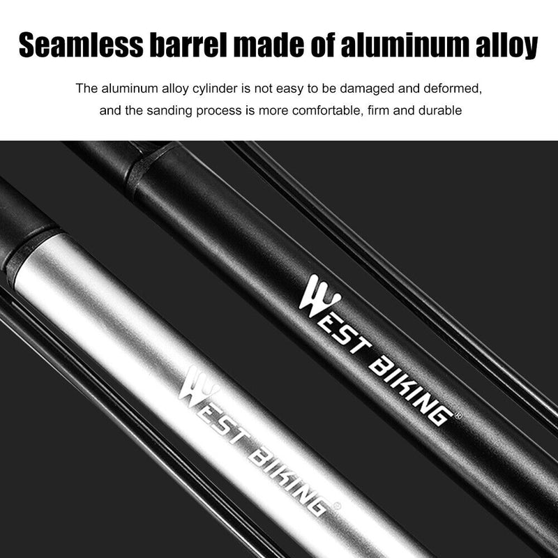 WEST BIKING Cycling Mini Bicycle Pump Aluminum Road Bike Tire Inflator 120PSI