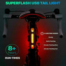 With Rack Flashlight Bike Lights Bicycle Front Lamp LED Torch Rear Lights
