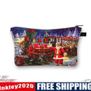 Christmas Printed Hand Hold Travel Storage Cosmetic Bag Toiletry Bag