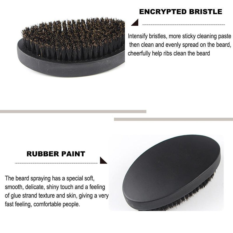 Men Shaving Brush Portable Boar Bristle Beard Brush Facial Beard Cleaning Tool