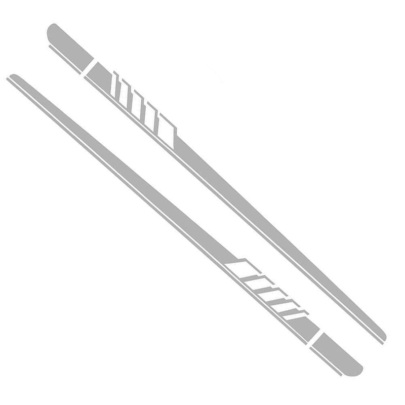 2pcs Car Side Body Vinyl Decals Long Stripe Stickers for Mercedes-Benz(Grey