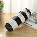 400mL Stainless Steel Coffee Tea Mug Camera Lens Shaped Water Cup with Lid Gifts