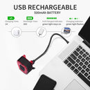 5 Flashing Modes Aluminum Alloy Tail Light Rechargeable USB Bicycle Back Lamp