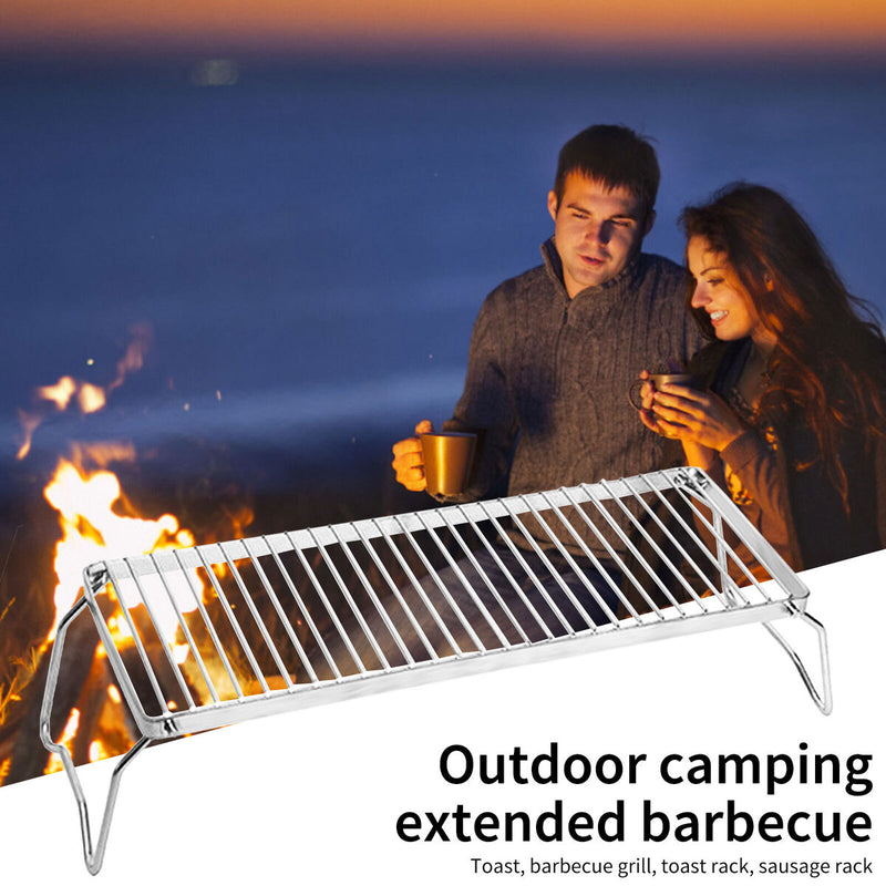 Outdoor Gas Stove Stand Foldable Backpack Fire Barbeque Grill Rack Stand