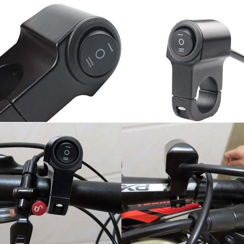 Motorcycle 3-position Switch Aluminium Alloy Fog Brake Light Switch (Black)