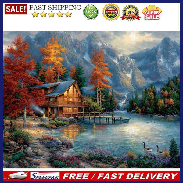 5D DIY Diamond Painting Mountain River Full Drill Rhinestone Mosaic Art Pictu