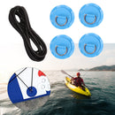 Stainless Steel D Ring Pad Patch 2.5m Rope Kit for Paddle Board (Blue) Newly