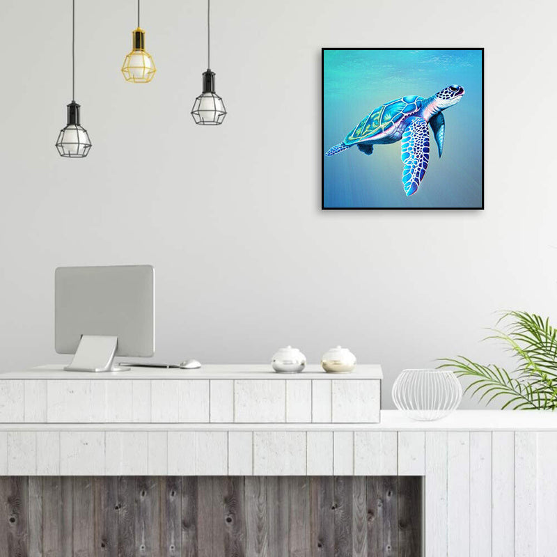 Swimming Turtle Canvas Paint By Numbers Oil Hand Painted Drawing Kit Home D