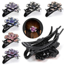 Crystal Dovetail Flexible Hair Clips Barrette Rhinestone Hairpin Styling Tools