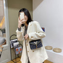 Retro Women Hit Color Mini Shoulder Crossbody Bag Sequins Tassel PU Flap Purse