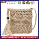 Solid Color Tassel Shoulder Crossbody Handbags Women Woven Summer Beach Messenge