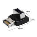 USB 3.1 Type-E 90 Degree Converter Motherboard Type-C Header Adapter with Shell