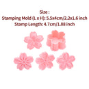 1Set Sakura Cookie Molds 4x Different Cherry Blossom Stamps+1x Stamping Cutters