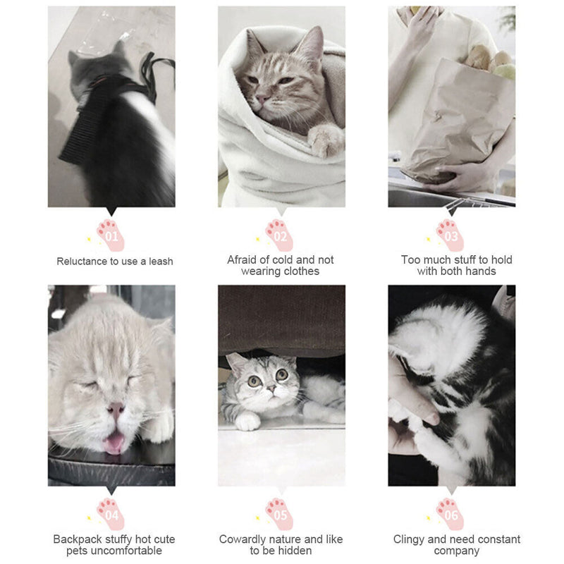 Pet Cat Carrier Backpack Breathable Travel Outdoor Shoulder Carry (Coffee) Newly