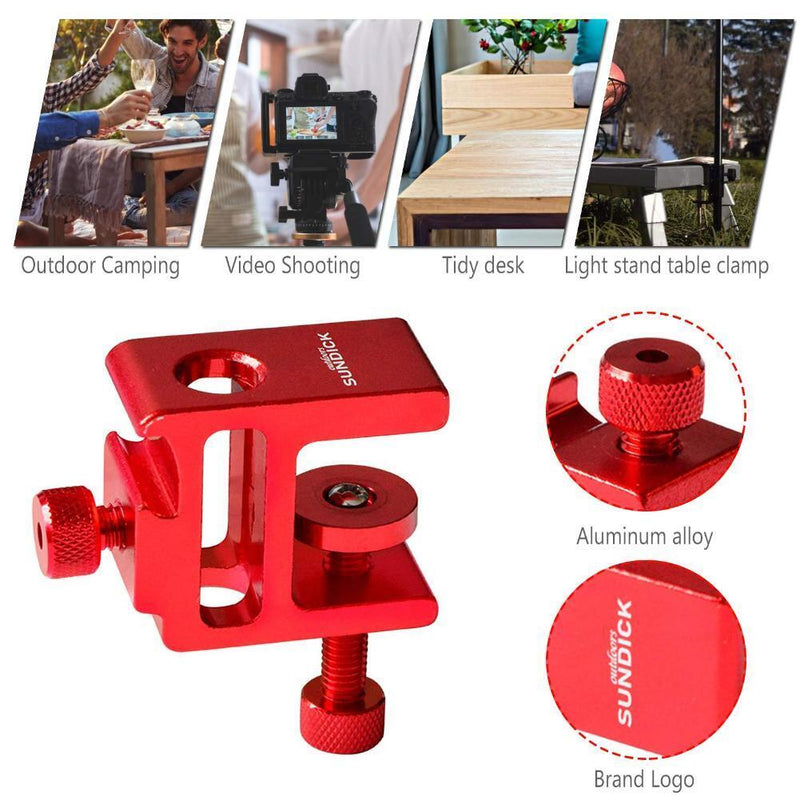 SUNDICK Lantern Stand Clip Aluminum Alloy Table Clamp for Light Pole Fixing