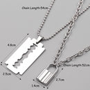 Party Jewelry Women Men Chain Necklace Key Lock Pendant Collar Punk Choker