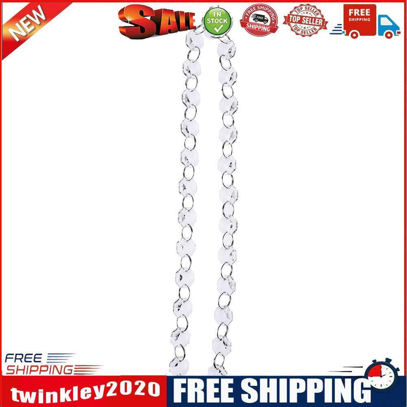 Crystal Glass Door String Tassel Curtain Beads String Wedding Decor (White)