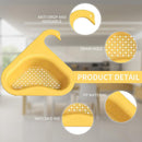 Sink Strainer Basket Triangular Hanging Filter Sink Storage Shelf (Yellow)