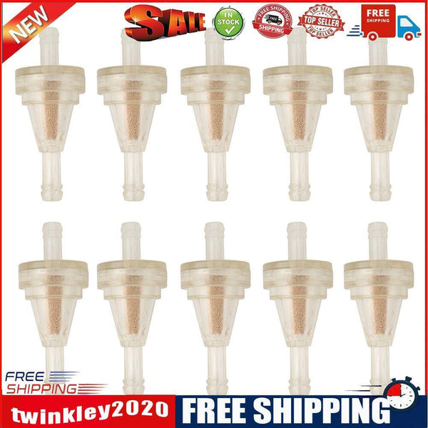 10pcs 1/4 Clear Motorcycle Inline Gas Fuel Filter for Dirt Bike ATV UTV