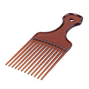 Wide Teeth Afro Hair Fork Comb Unisex Hairstyle Curly Insert Brush (Brown) Newly