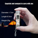 Mini Keychain Torch w/ USB Rechargeable Emergency Flashlight Buckle (White)