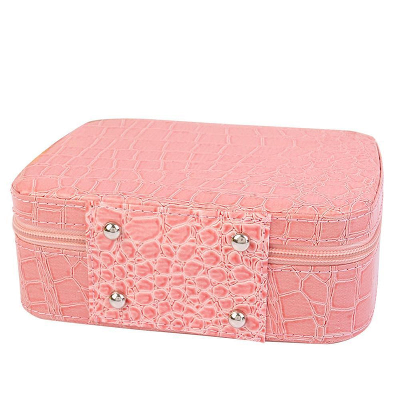 Small Square Solid Handbag Mirror Cosmetics Storage Bag Makeup Bags (Pink)