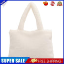 Women Winter Soft Fur Solid Color Top-handle Bag Small Handbag (White)