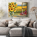 DIY Oil Paint by Numbers Sunflower Coded Hand Painted Acrylic Drawing Kit