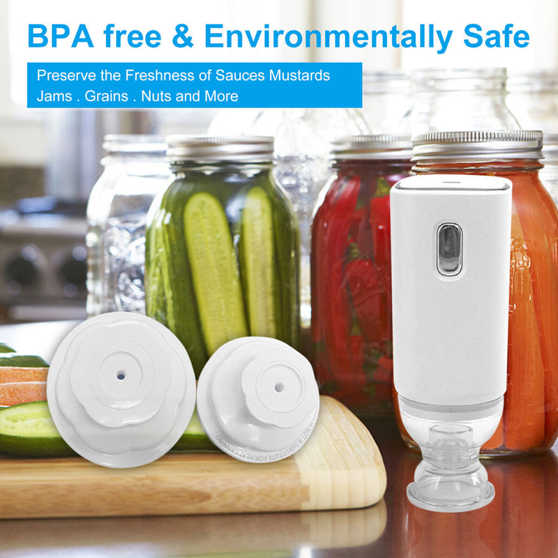 Mason Jar Sealer - Rechargeable Full Automatic Jar Vacuum Sealer Attachment