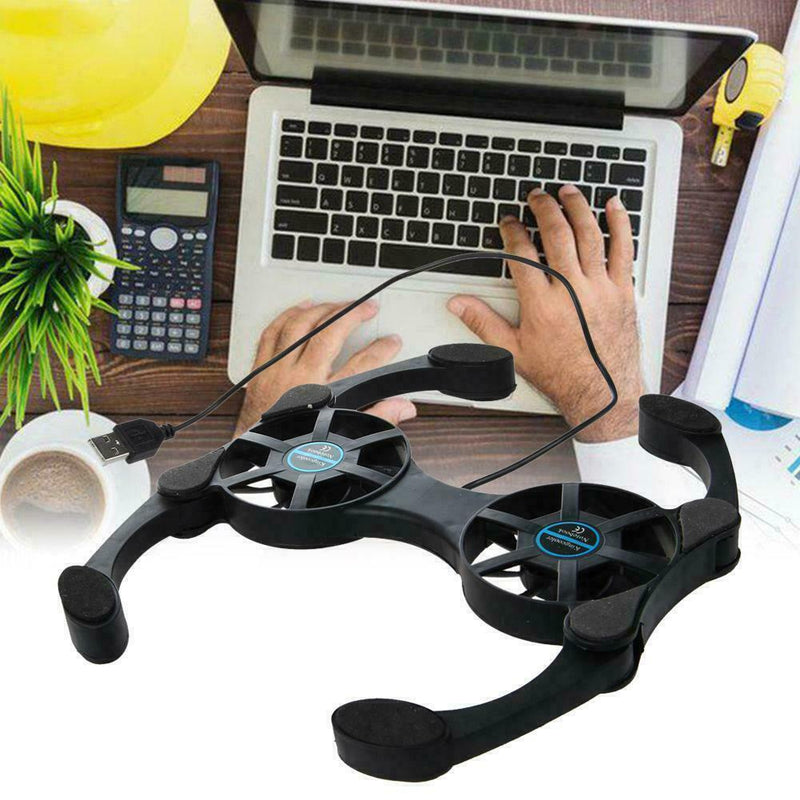 2 Fans USB Cooler Cooling Pad Stand Radiator For 7''-15'' Notebook Laptop W1M7