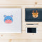 12pcs Color Animal Head Image Self-adhesive Stickers DIY Diamond Painting K