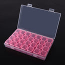 28 Slots Storage Box Nail Art Rhinestone Jewelry Display Case (Pink) Newly