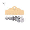Jewelry Ethnic Earrings Set Tassel Fringe Circle Leaf Geometric Drop Dangle