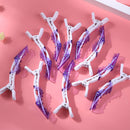 10pcs Plastic Salon Hair Clip Set Hairdressing Crocodile Hair Grip (Purple)