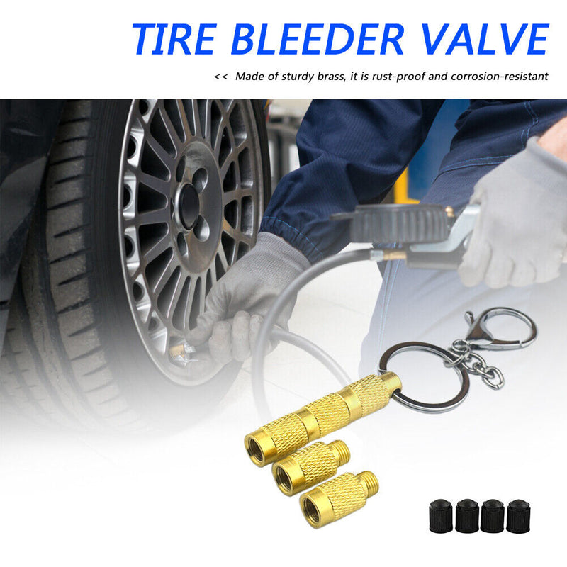 Offroad Tire Emptying Keychain Solid Brass Tire Air Drain Tool