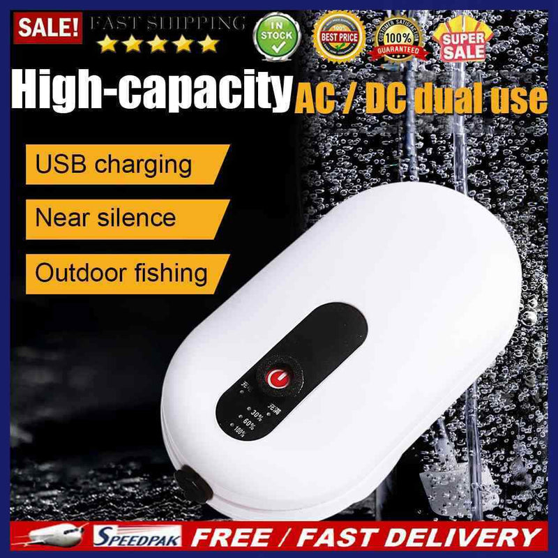 1500mAh Mute Fish Tank Aerator AC DC Dual-purpose Aeration Pump Tackle Equipment