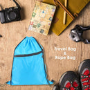 School Sports Nylon Drawstring Bag Sack Fitness Zipper Storage Rucksack Backp