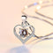 Wedding Crystal Pendant Necklace Eternal Love Heart Cubic Zirconia Neck Chain