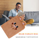 11 inch 10.5 inch 10.2 inch Bear Tablet Bag Cute Plush Laptop Case (Brown) Newly