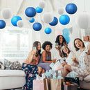 4 inch Round Chinese Paper Lantern DIY Paper Ball Lamp Party Decor (Blue)