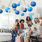 4 inch Round Chinese Paper Lantern DIY Paper Ball Lamp Party Decor (Blue)