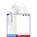 Silky Durag for Men Women Satin Soft Headwrap Long Tail Hip-Hop (White)