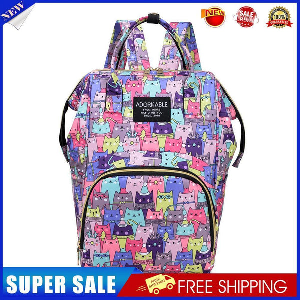 Fashion Women Printing Mummy Diaper Bag Nappy Large Handbag (Color Cats)