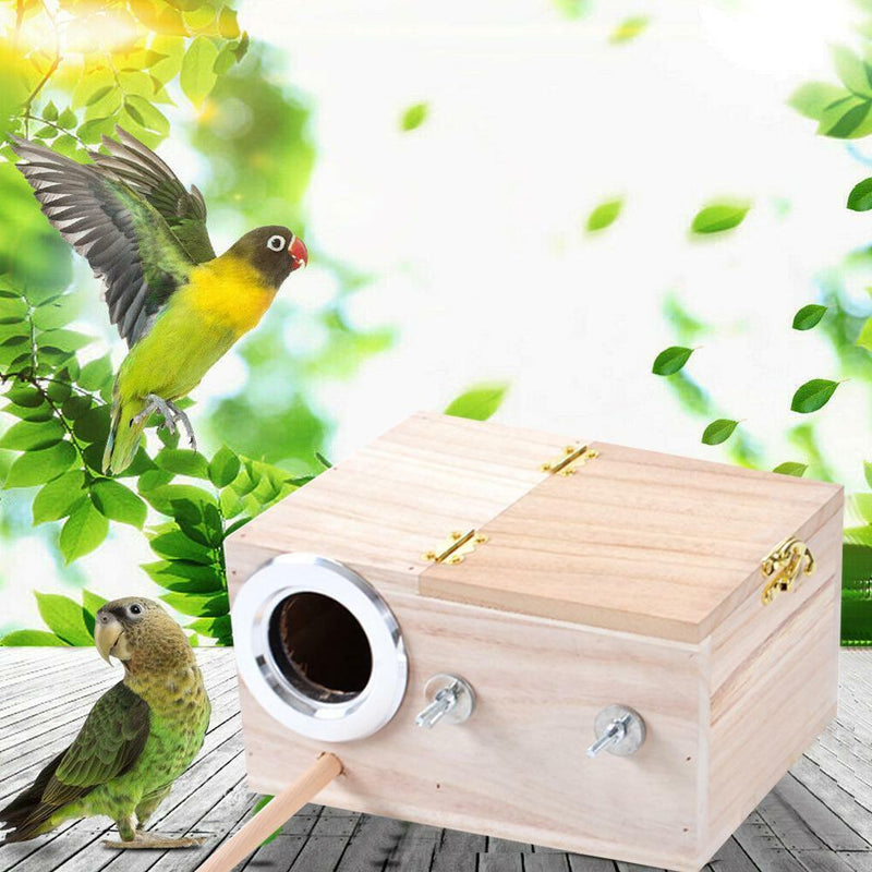 Wooden Small Bird Breeding Box Nesting Budgie House Cage For Bird Parrots hot.